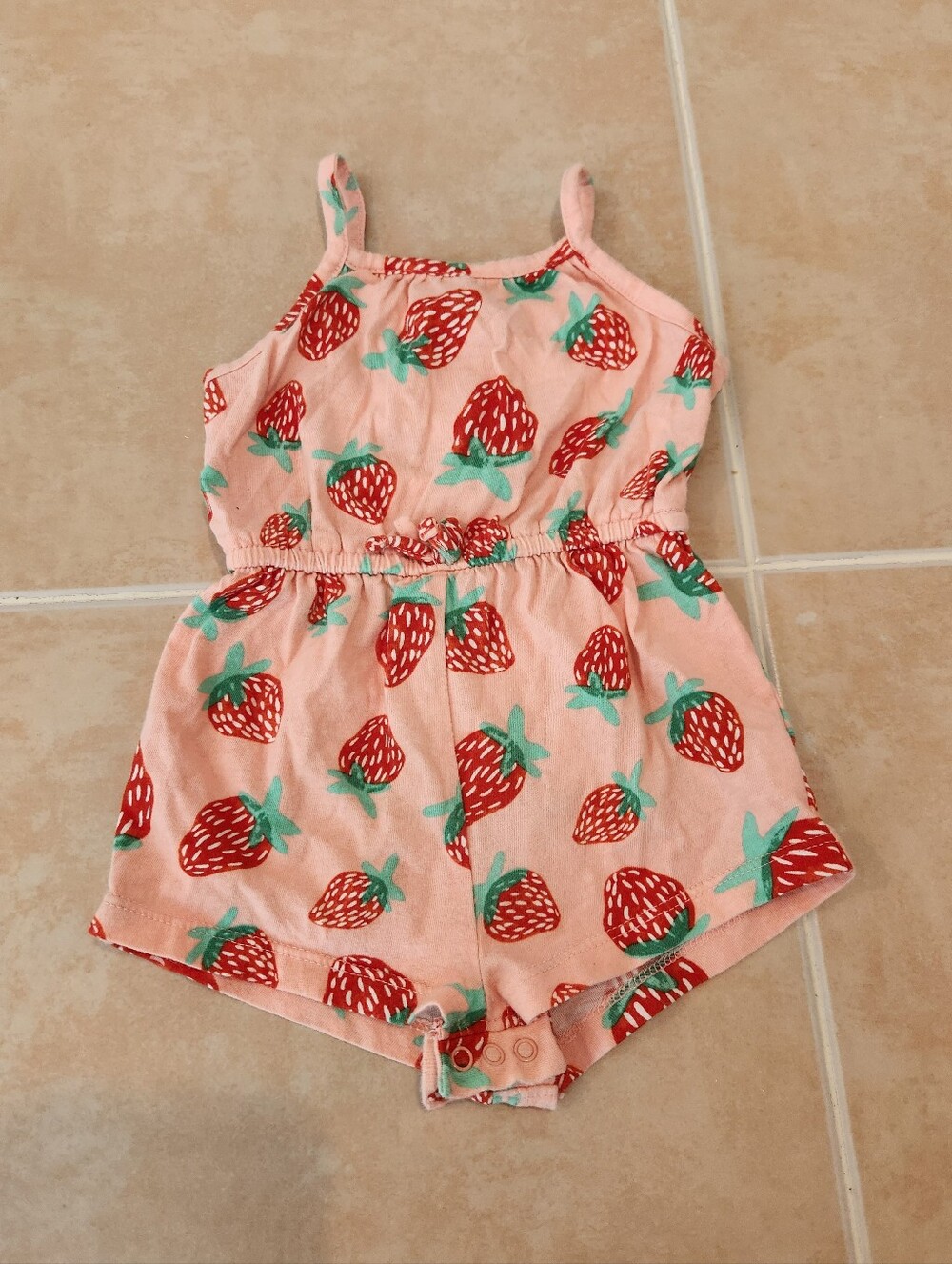 6-12 Months Strawberry Girls Romper